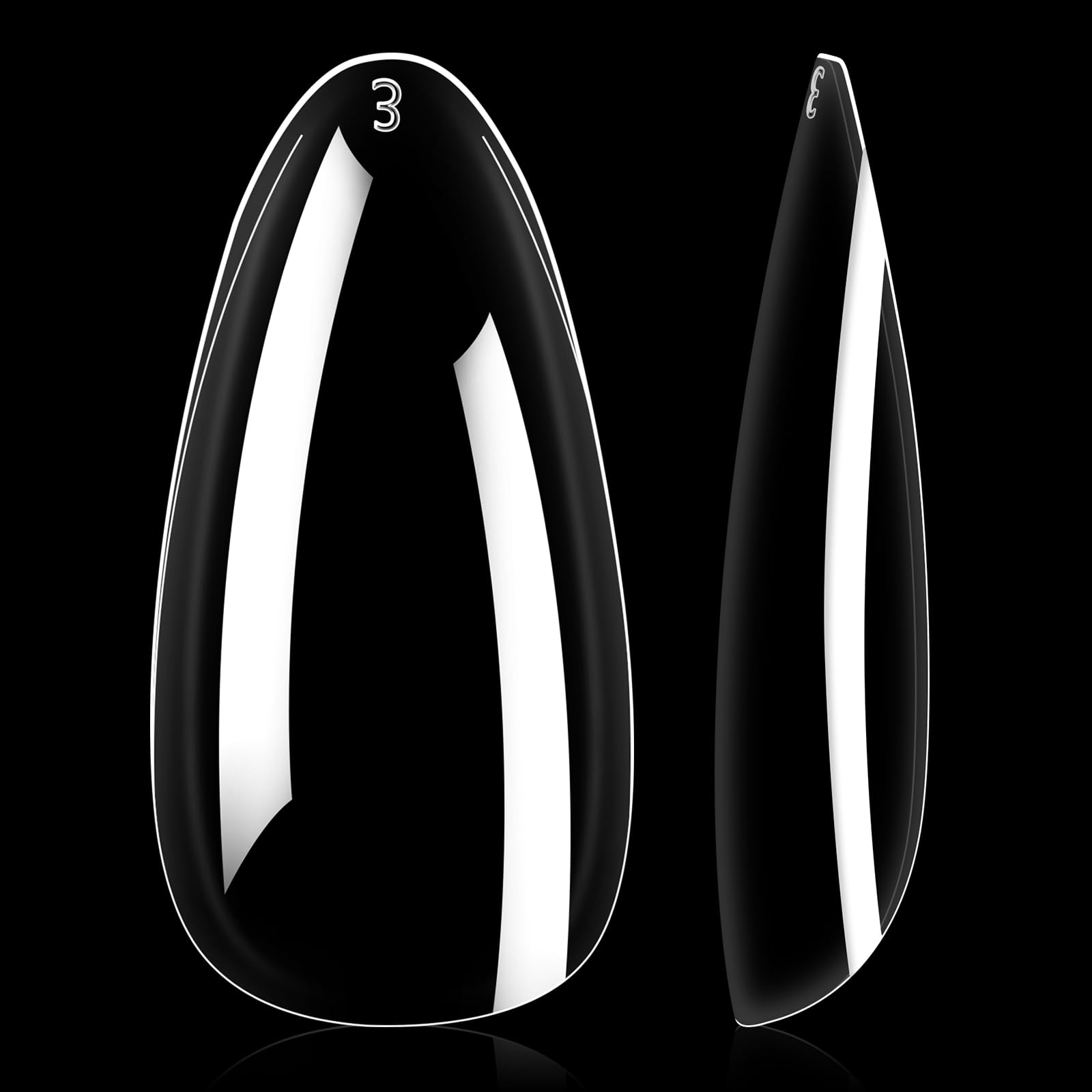 AILLSA Almond Nail Tips 504pcs Clear Nails Tips Gel Full Cover Nails Tip Medium Almond Shaped Fake Soft Nails for Press on Nail Extensions Home DIY Nails Salon- X (12 Sizes) - Image 9