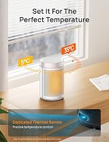 Dreo 1500W Space Heater Ceramic Fan with Thermostat 3 Modes 12H Timer view 6