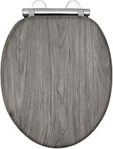AQUALONA Luxury Oak Effect Toilet Seat Soft Close MDF with Universal Fittings view 1