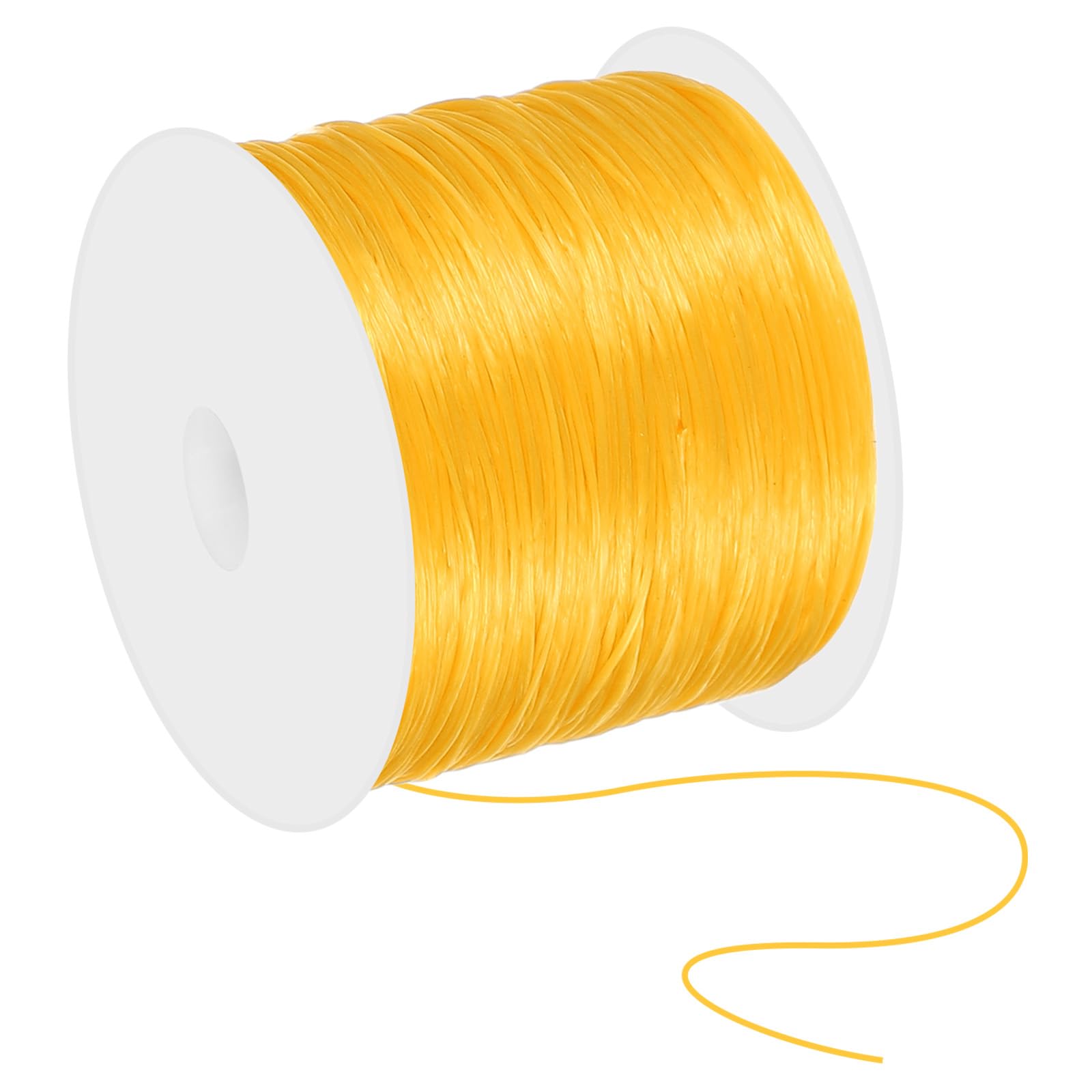 PATIKIL 38 Yard Stretchy Bracelet String, 0.5mm Round Elastic String Stretch Crystal String Bead Cord for Bracelets Beading Jewelry Making, Gold Tone