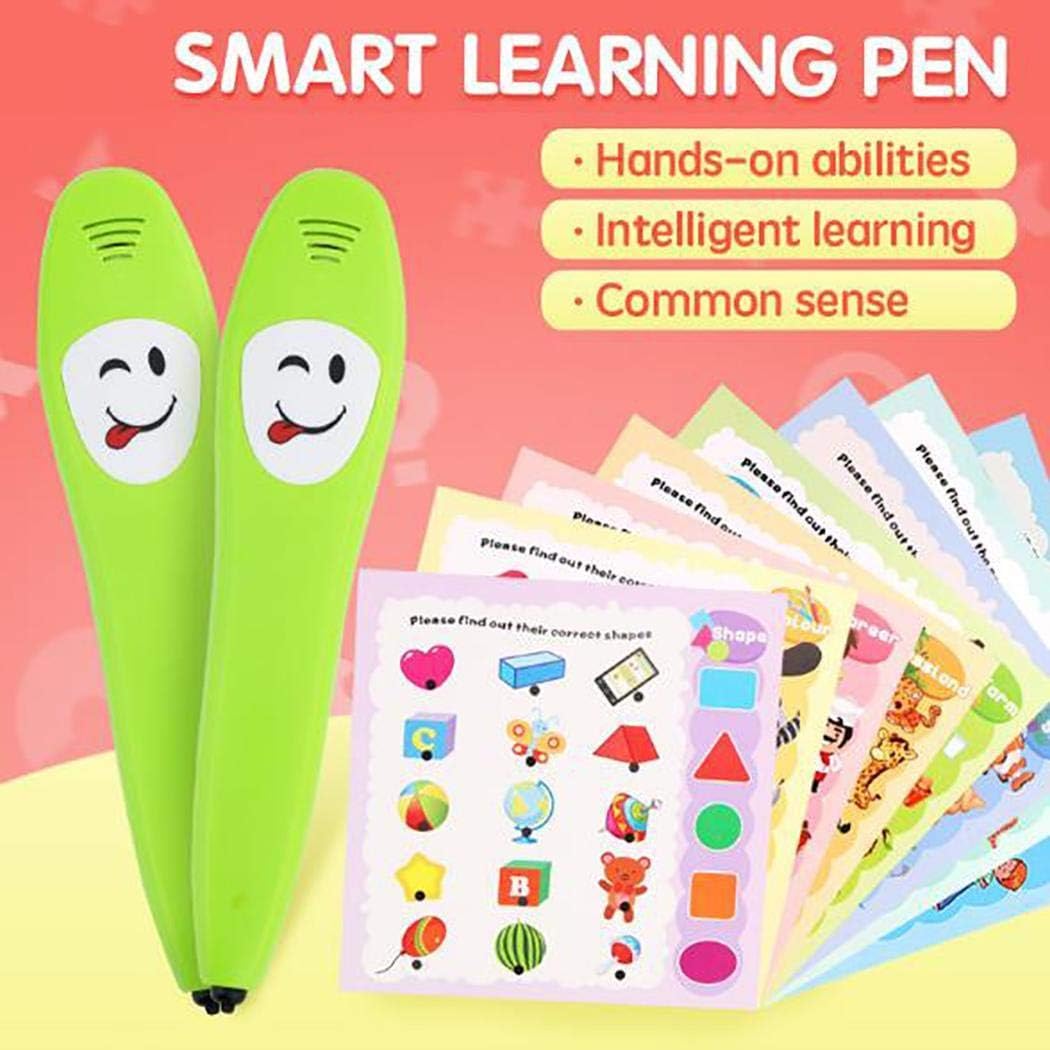 GUIGSI Smart Learning Pen, English Voice Learn Card Kids Sound Learn Intelligent Logic Reading Pen Fun Educational Toy Gift for Toddler Boys Girls
