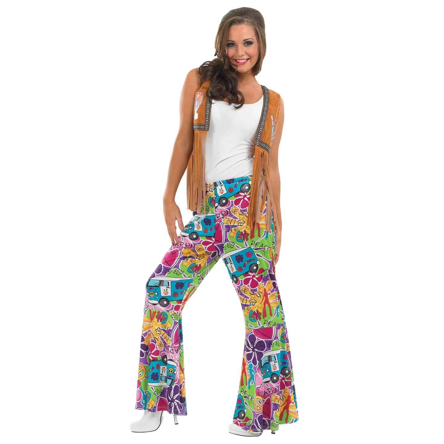 Fun Shack 70s Flares Women Fancy Dress, 60s Hippy Costume, Retro Party Outfit for Women, Vintage Costume Accessory, X-Large โ image 1