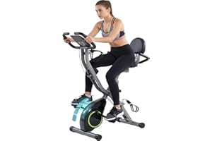 USLIM Foldable Exercise Bike Stationary Bikes for Home, 5 IN 1 Indoor Workout Bike, Cycling Bike with 16-Level Quiet Magnetic Resistance, 6.6 LBS Flywheel and 300LBS Capacity, 2025 Designed 817 X-bike
