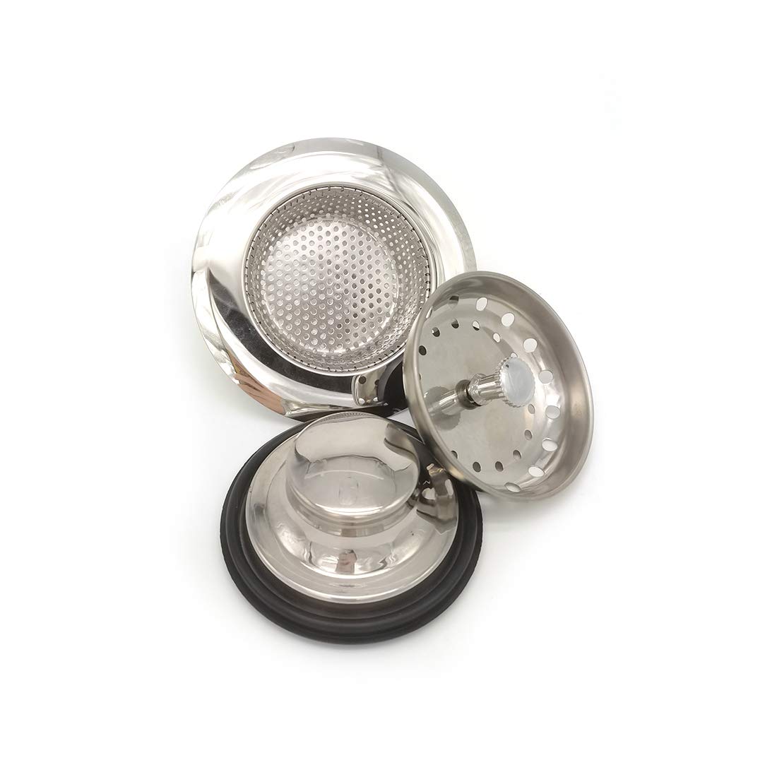 WAFJAMF 3 PCS of Kitchen Sink Stopper Strainer for Most Standard 3-1/2 Inch Drain,Anti-Clogging Stainless Steel Sink Disposal Stopper, Perforated Basket Drain Filter Sieve or Keep Water