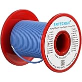 BNTECHGO 22 Gauge Silicone Wire Spool 100 ft Blue Flexible 22 AWG Stranded Tinned Copper Wire