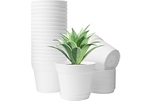 GARDIFE 20 Pack 6 inch Plant pots, planters for Indoor Plants, Flower pots, White