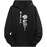 Floerns Men's Letter Graphic Print Lightweight Hoodies Long Sleeve Drawstring Pullover Sweatshirts with Pockets