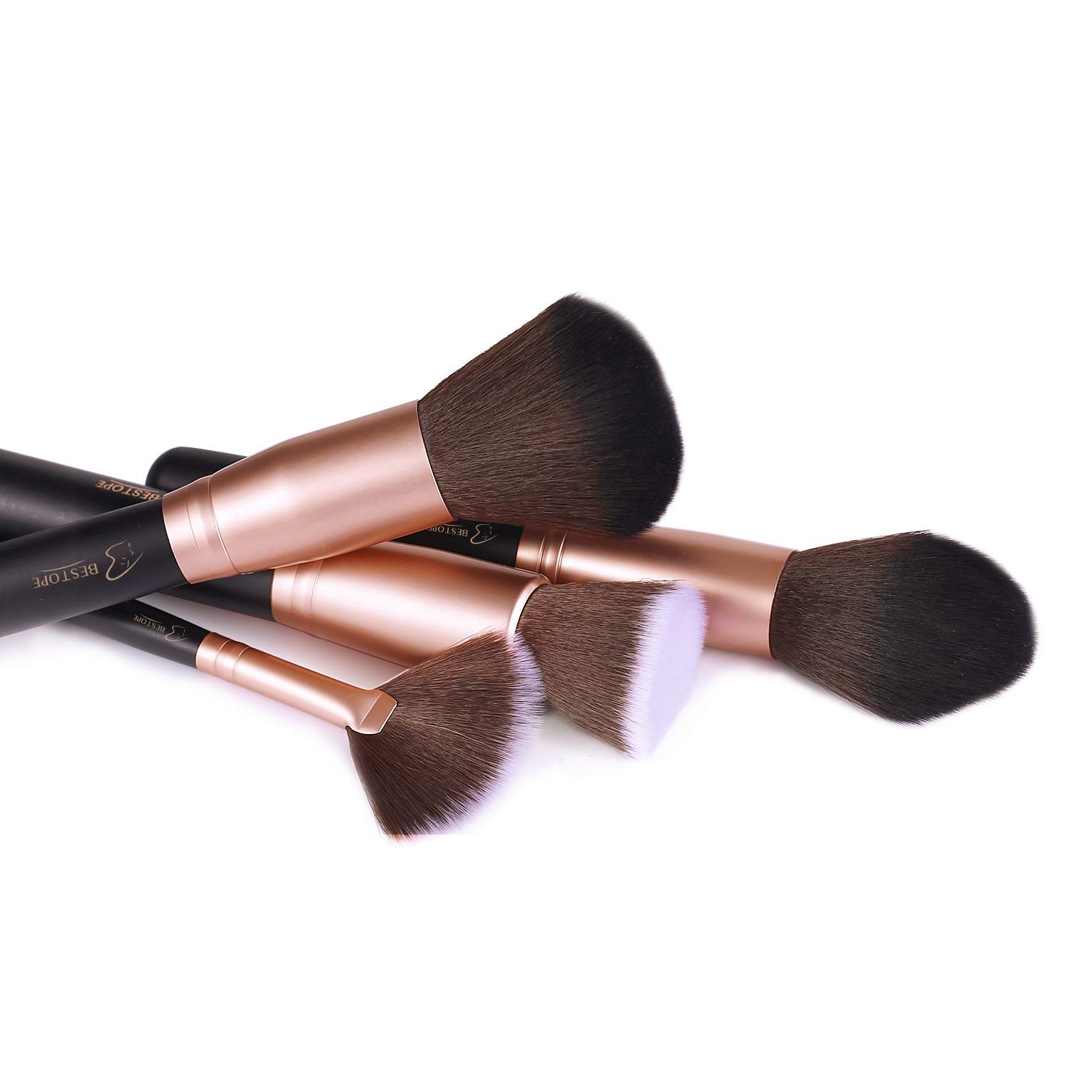 BESTOPE 18 Pcs Makeup Brush Set Premium Synthetic Fan Foundation Powder Kabuki Brushes Concealers Eye Shadows Make Up Brushes Kit: Beauty