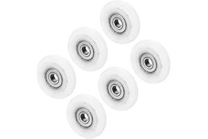 PATIKIL Nylon Pulley Wheel 6x35x7.6mmmm, 6 Pack 626zz Bearing Sliding Conveyor Roller Wheel for Door Window Drawer Hardware Driving Mechanical Equipment, White