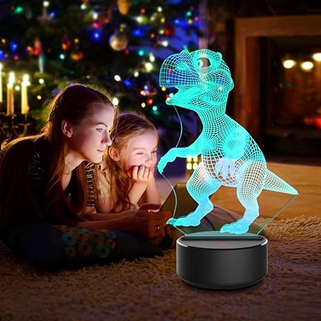luces nocturnas 3d para ninos lampara de dinosaurio impresion 3d luz nocturna infantil en dinosaurio de 7 colores con 3 aa baterias o usb con buena