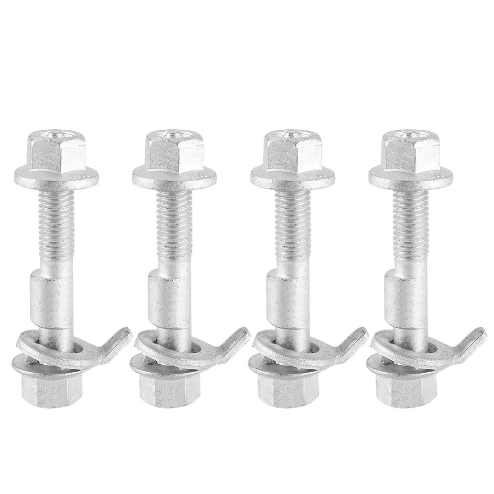 koulate 【4 Pcs】 Wheel Camber Bolts, 0.5in 12mm Camber Eccentric Screw 10.9 Grade Hardness Adjustable Camber Bolt Kit Car Four Wheel Alignment Accessories