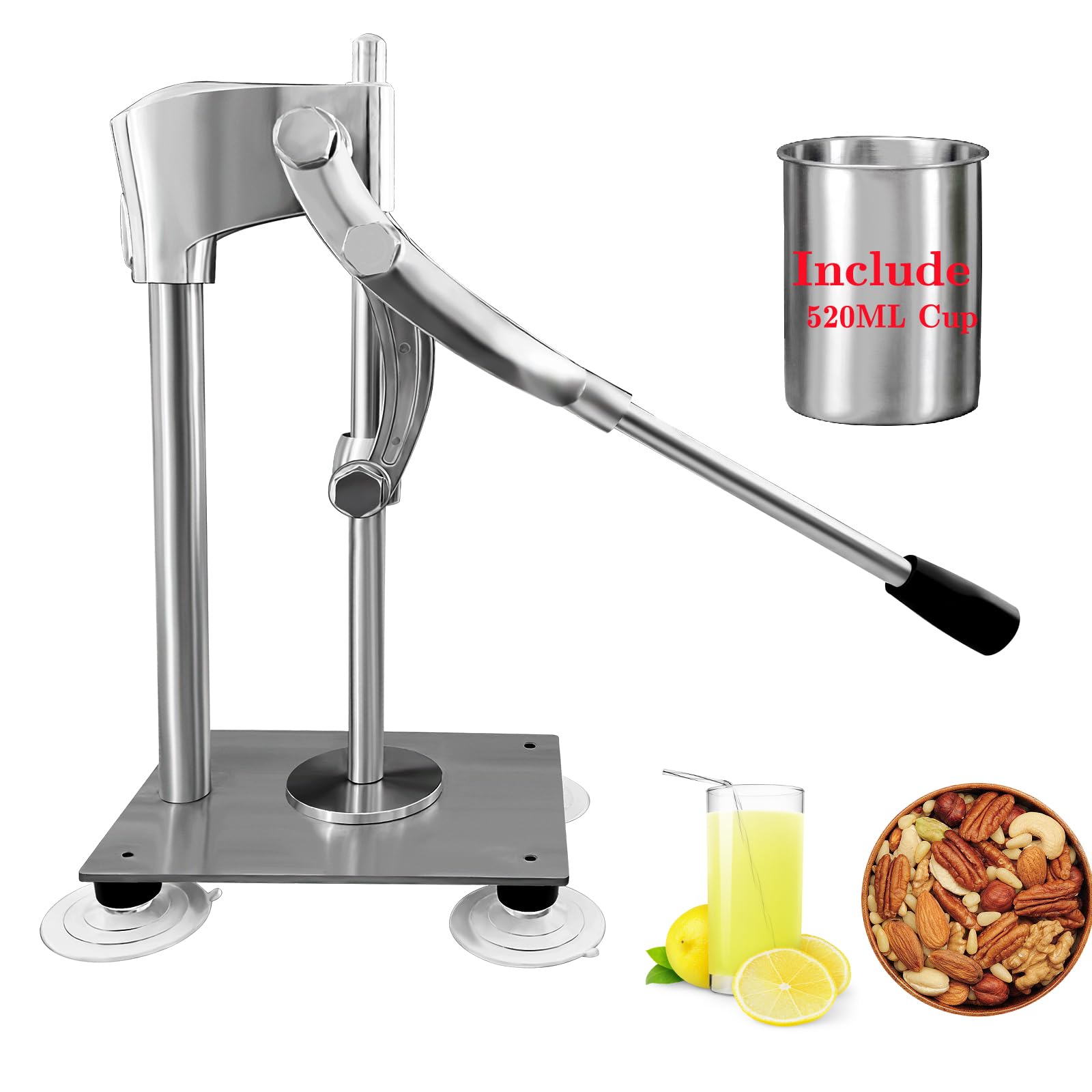 Photo 1 of (missing cup) Dsyisvia Hand Press Juicer Machine?Commercial Lemon Squeezer and Orange Crusher?Mental Grinder for Fruit or Nuts,Manual Juicer Machine,Nut Grinder Juice Squeezer Handheld