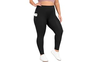 Heathyoga X-6XL Plus Size Leggings for Women with Pockets Tummy Control Plus Size Yoga Pants High Waist Workout Clothes