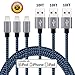 iPhone Charger Cable, Atill Premium Nylon Braided Lightning Cable Extra Long Charging Cord for iPhone 7 Plus 7 6 6s Plus 5 5s 5c SE iPad iPod & More( 3 Pack,Blue) (10ft) …
