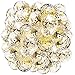 Decopom Gold Confetti Balloons Curling Ribbon - Roll & Flower Clips 57 Pack | Premium 12 Inch Latex Party Balloons - Filled Round Golden Mylar Foil Dot Confetti Birthday, Wedding, Proposal…