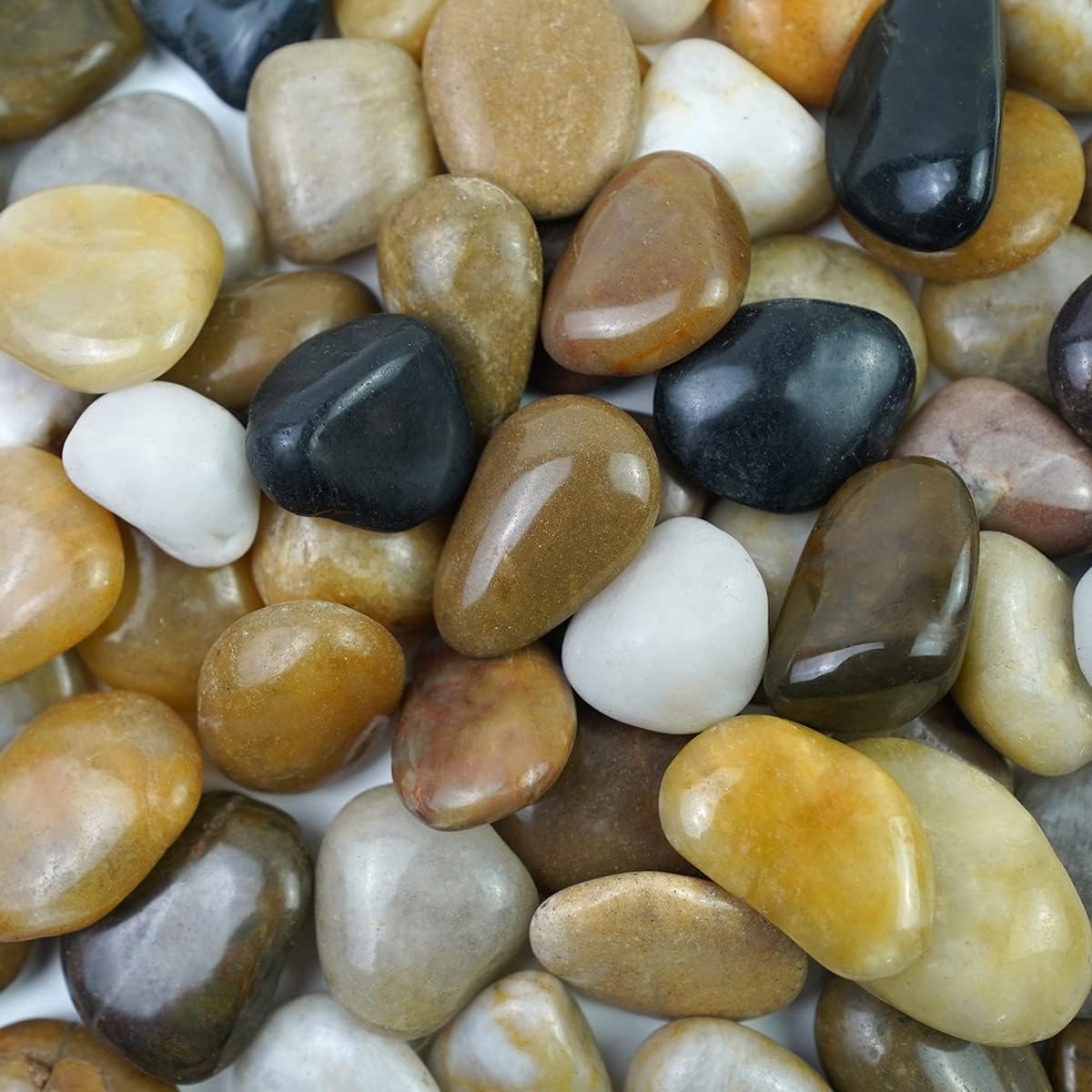 Hardscaping Materials - 10LB High Polished Colorful River Rocks,1-2Inch Mixed Color Pebbles for Garden Landscaping, Decorative River Rocks for Fish Tank, Aquarium, Vase Filling, Outdoor Decorative River Rocks.