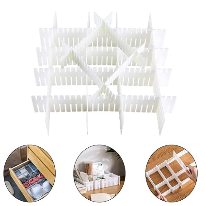 Etsamor 12 Pcs Drawer Dividers Plastic Diy Adjustable Drawer