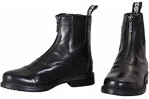 TuffRider Men's Barouque Front Zip Paddock Boots with Metal Zipper