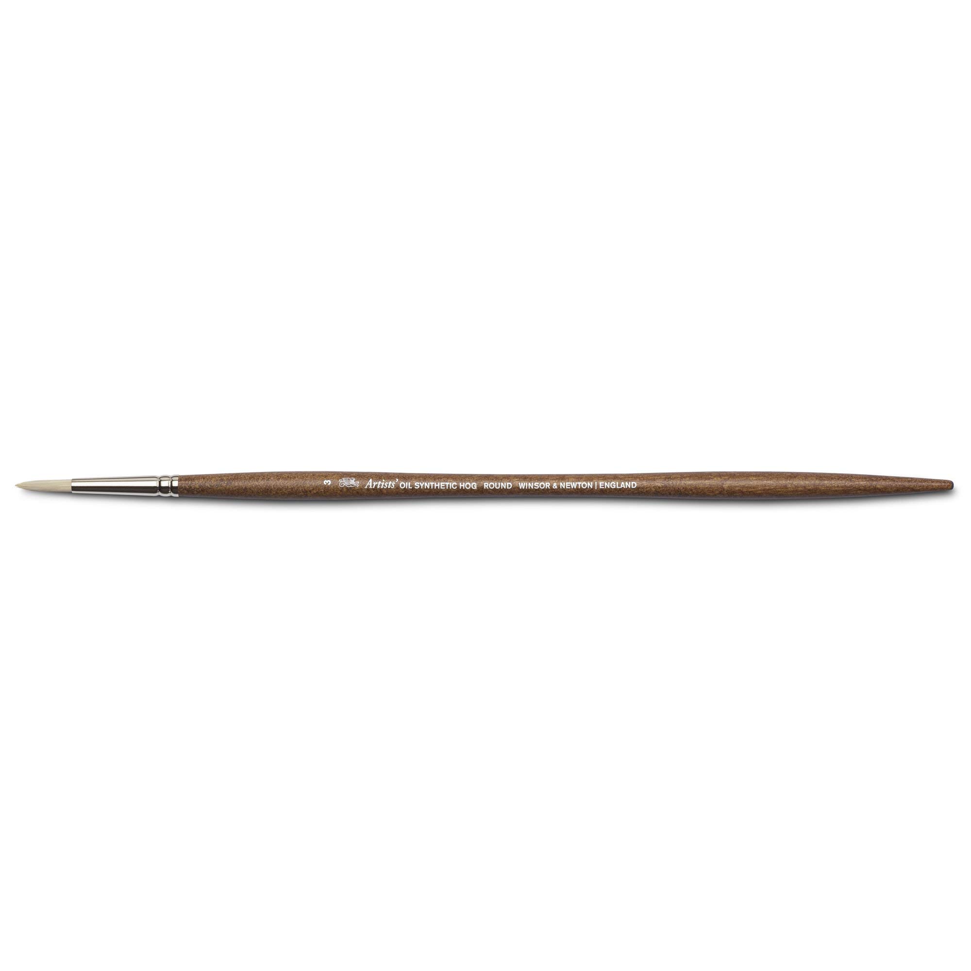 Winsor & Newton Oil Painting Brush, Synthetic, Brown, Nr. 3-Rundpinsel