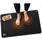 HURUC Grounding Mat for Feet,Conductive Carbon Earthing Mat,Large 29" x 16" | Premium conductive PU leather grounding mat with 16.4 ft cord, stitched edges &amp; conductivity tester pen for easy mat testing.