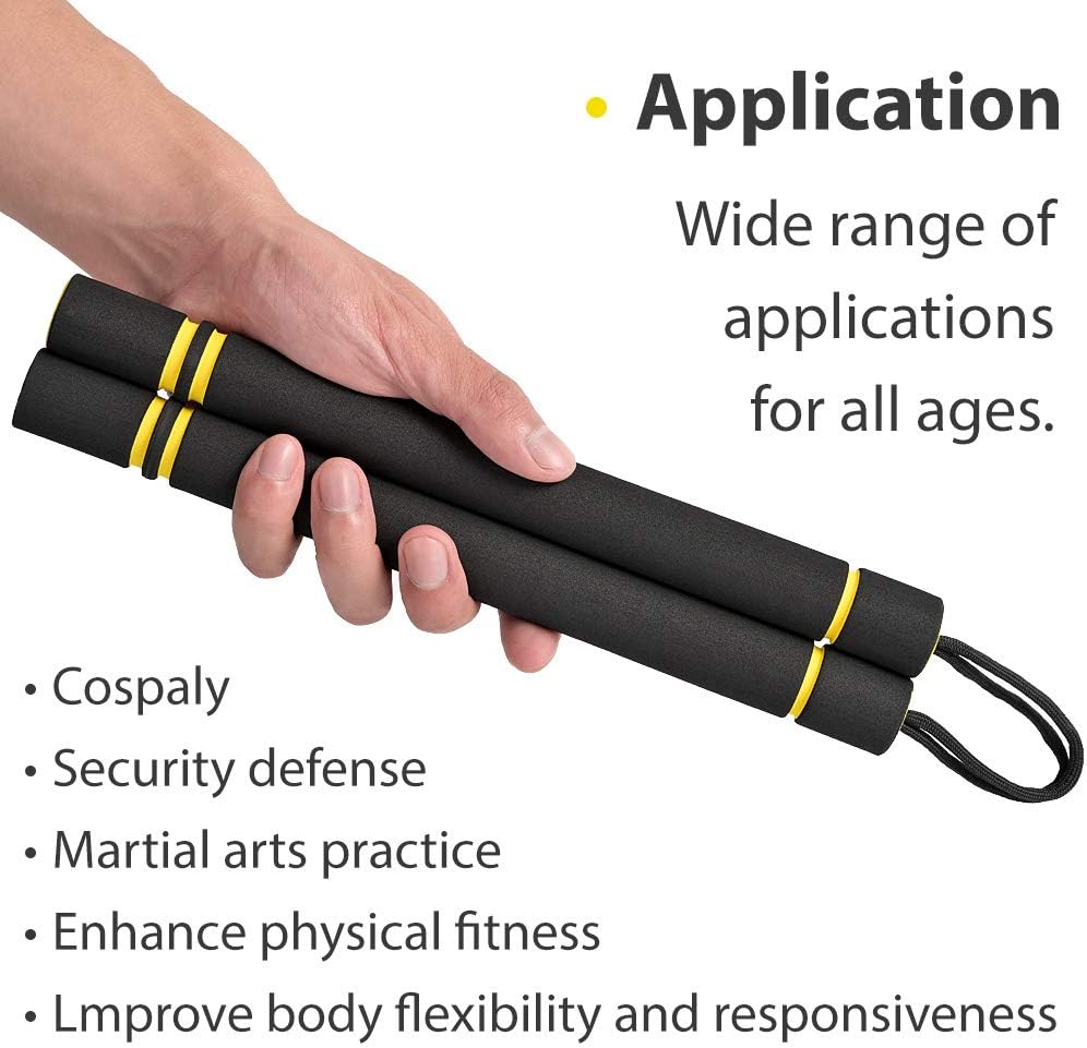 Eyelashes Dance Nunchuck, Safe Foam Rubber Training Nunchakus with Steel Chain for Kids & Beginners, Martial Arts, Bruce Lee, Ninja : Sports & Outdoors