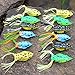 Sougayilang Hollow Frog Fishing Lures Soft Topwater Baits for Bass Snakehead Saltwater Freshwater Fishing (LeiWa-12Pcs)