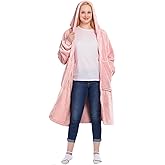 Waitu Wearable Blanket Hoodie with Zipper Gifts for Women Men, Warm and Cozy Oversized Hoodie Blanket Birthday Gifts for Women Mom, Thick Flannel Blanket with Giant Pocket - Pink