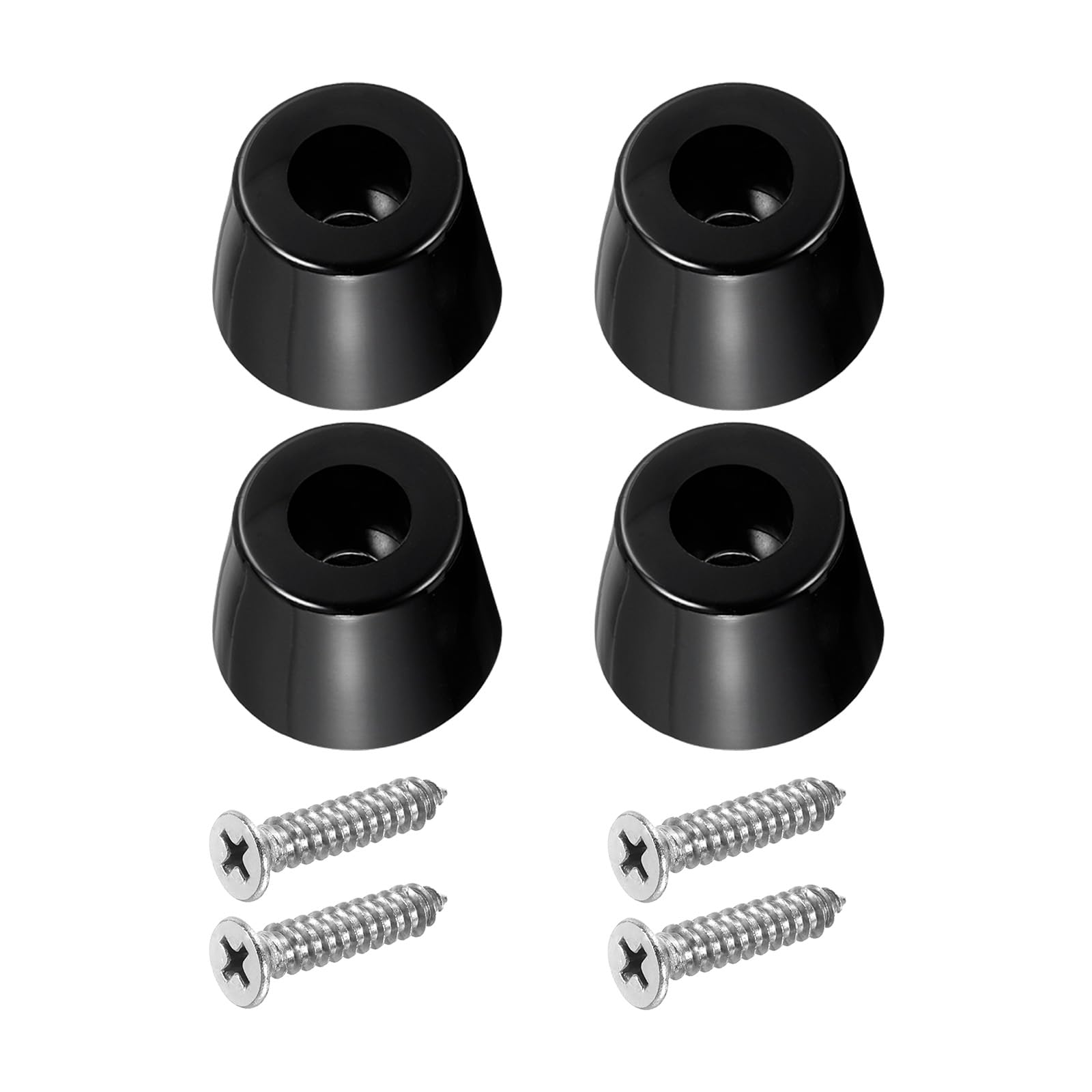 PATIKIL Cutting Board Feet, 4 Pack Round Rubber Feet Bumpers Non Slip Bumper Pads with Stainless Steel Screws for Furniture Chairs Desks Electronics (0.32"Wx0.98"H)