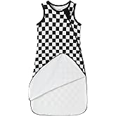 Rayon Made from Bamboo 0.5 Tog Baby Sleep Sack Newborn Sleeping Bag Sack 2-Way Zipper Checkered Infant Wearable Blanket