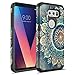 Rosebono for LG V30 Case, LG V30 Plus Case, Hybrid Dual Layer Shockproof Hard Cover Graphic Fashion Cute Colorful Silicone Skin for LG V30 / LG V30Plus (Green Mandala)