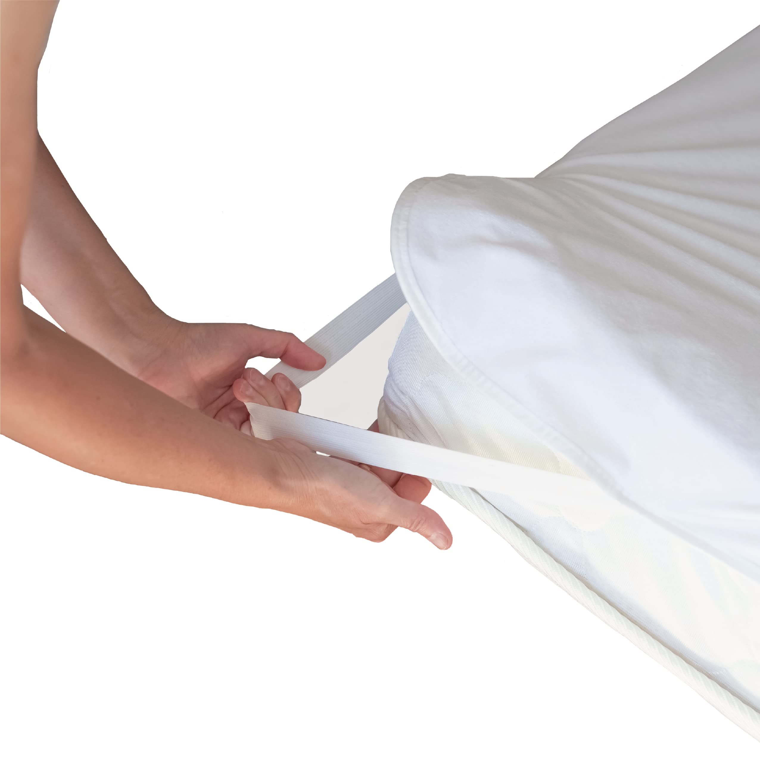 Twillie - Mattress Protector 70 x 190 Waterproof with 4 Elastic Bands - Oeko Tex® Certified - Ultra Thin, Ultra Resistant, Ultra Soft - 100% Jersey - Breathable and Absorbent - Made in Europe