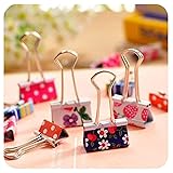 Pack of 24 Binder Clips, Lovely Cute Printing Style
