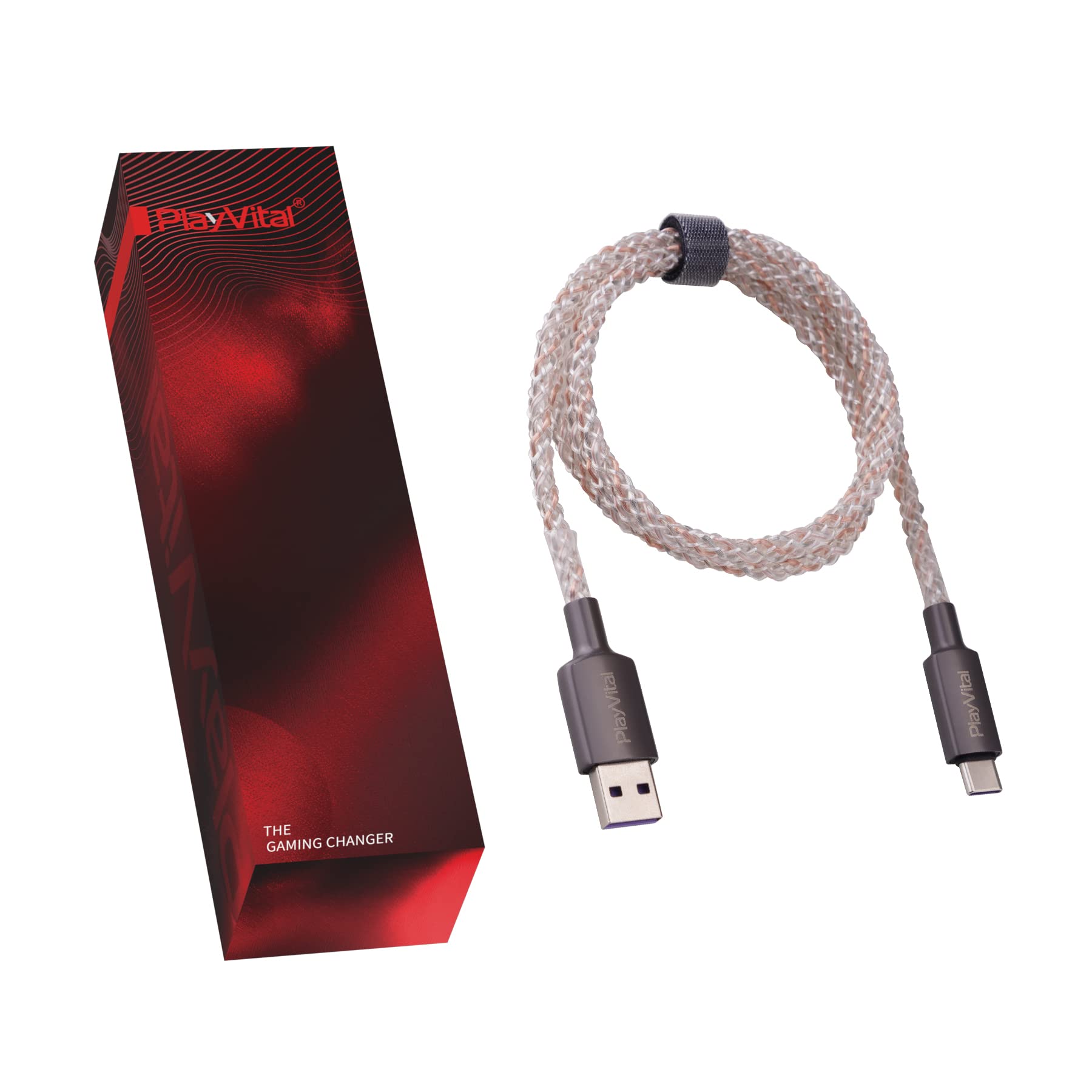playvital 4.92FT Illuminated Charging Cable for Nintendo Switch OLED, USB Type C Charging Cord for ps5 Controller, LED Light Up Data Cord for Xbox Series X & S/Elite Series 2 / Switch Lite/Pro