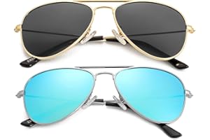 NIDOVIX Kids Polarized Aviator Sunglasses for Girls Boys Cool Toddler Sunglasses Age 2-9 100% UV Protection