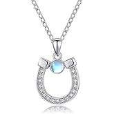 KoyeKei Western Necklace 925 Sterling Silver Turquoise Western Pendant Country Jewelry Gifts for Cowgirl Cowboy