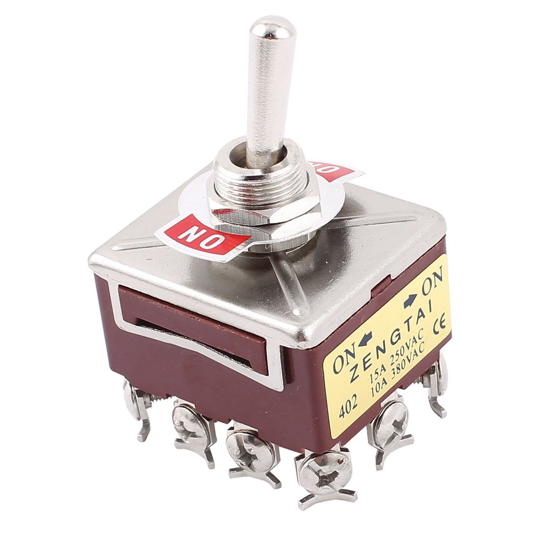 Sourcingmap AC 15A/250V 10A/380V 12 Screw Terminals On/On 4PDT Toggle Switch