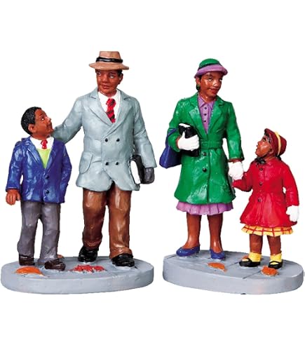 Figurines Lemax Christmas Rush - Lot De 2 - Résine Peinte à La Main - Environ 6,5 Cm - 13