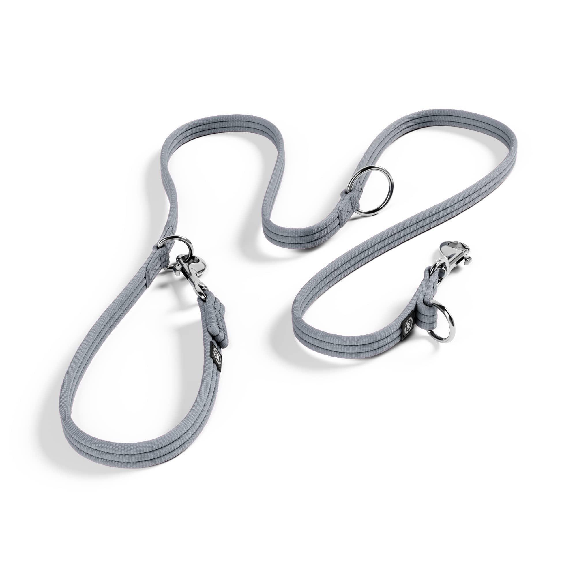 BullyBillows Double Ended Multi-Functional Obedience/Distance Training Lead | Medium or Long Length | Grey