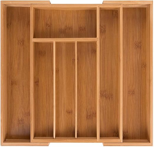 Amazon Com Bamboo Utensil Drawer Organizer Silverware Organizer