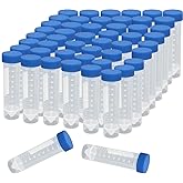 50ml Plastic Centrifuge Tubes with Screw Cap, CertBuy 50 Pack Self-Standing Plastic 50ml Test Tube Polypropylene Conical Tubes with Cap, Graduated Marks