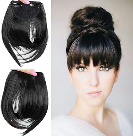 8 Straight Hair Clip In Bangs Front Fringe Extension 100