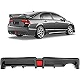 JMTAAT Rear Bumper Diffuser Compatible with 2006-2011 Honda Civic 4 Door Sedan Rear Lower Bumper Lip Splitter Valance with LED Brake Light Bumper Spoiler Carbon Fiber Color