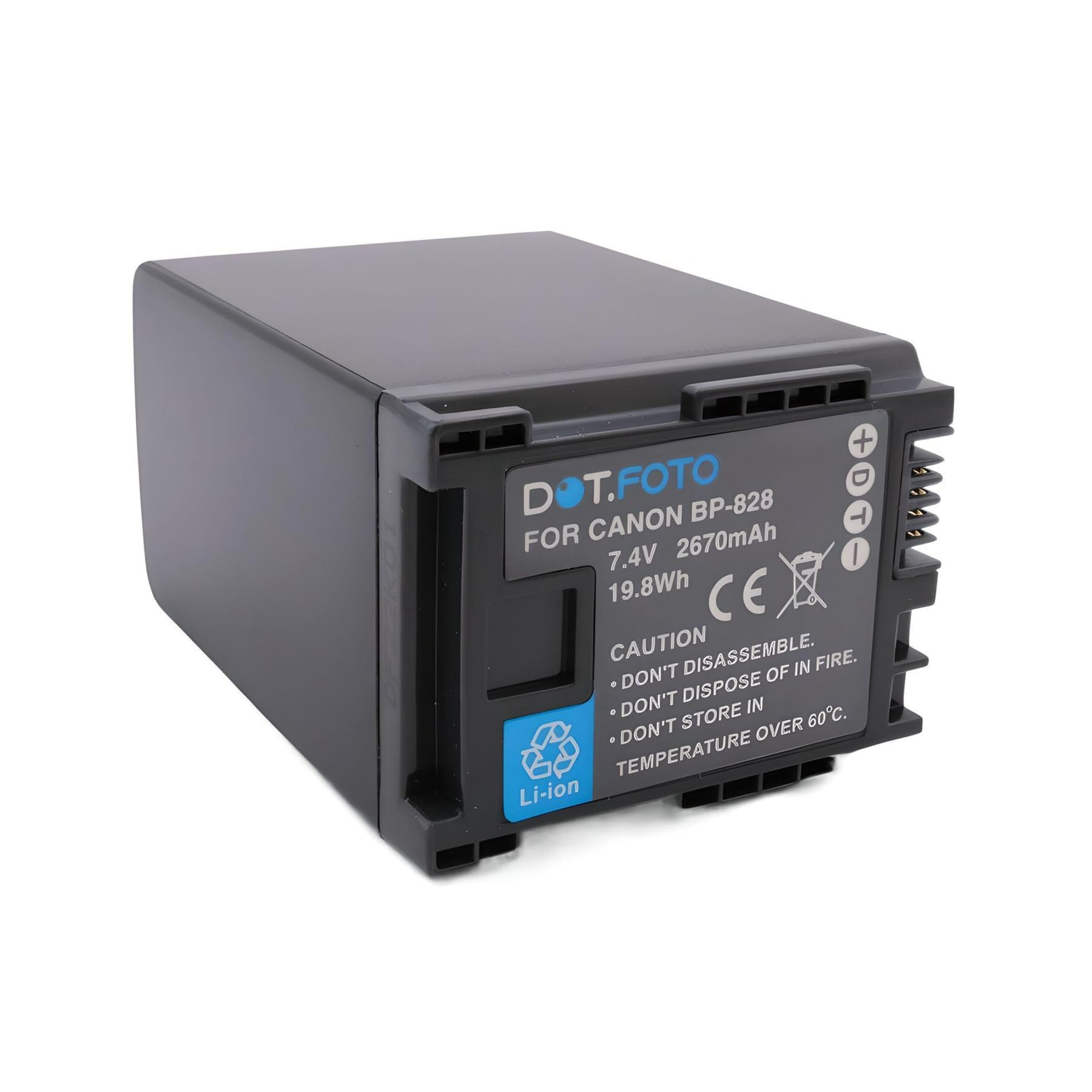 Dot.Foto BP-828 Premium 7.4v / 2800mAh Rechargeable Battery for Canon LEGRIA/VIXIA HF G26 G30 G40 G50 G60 G70 / GX10 / XA11 XA15 XA20 XA25 XA40 XA45 XA50 XA55 XA60 XA65 XA70 XA75 XF400 XF405