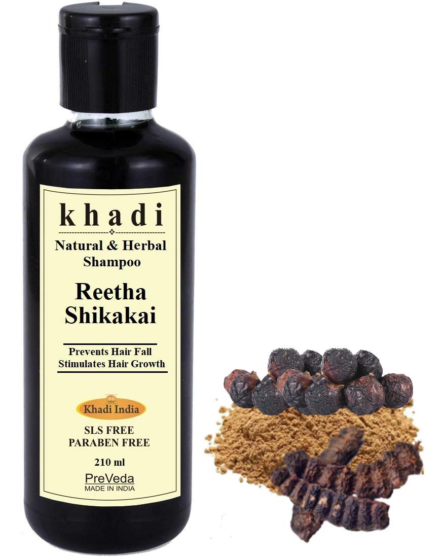Buy PreVeda® Khadi Reetha Shikakai Shampoo Natural & Herbal Best Hair Fall Organic Shampoo Sls
