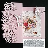 Flowers Border Leaves Metal Die Cuts,Srping Leaf Flower Edge Cutting Dies Cut Stencils for DIY Scrapbooking Album Decorative 