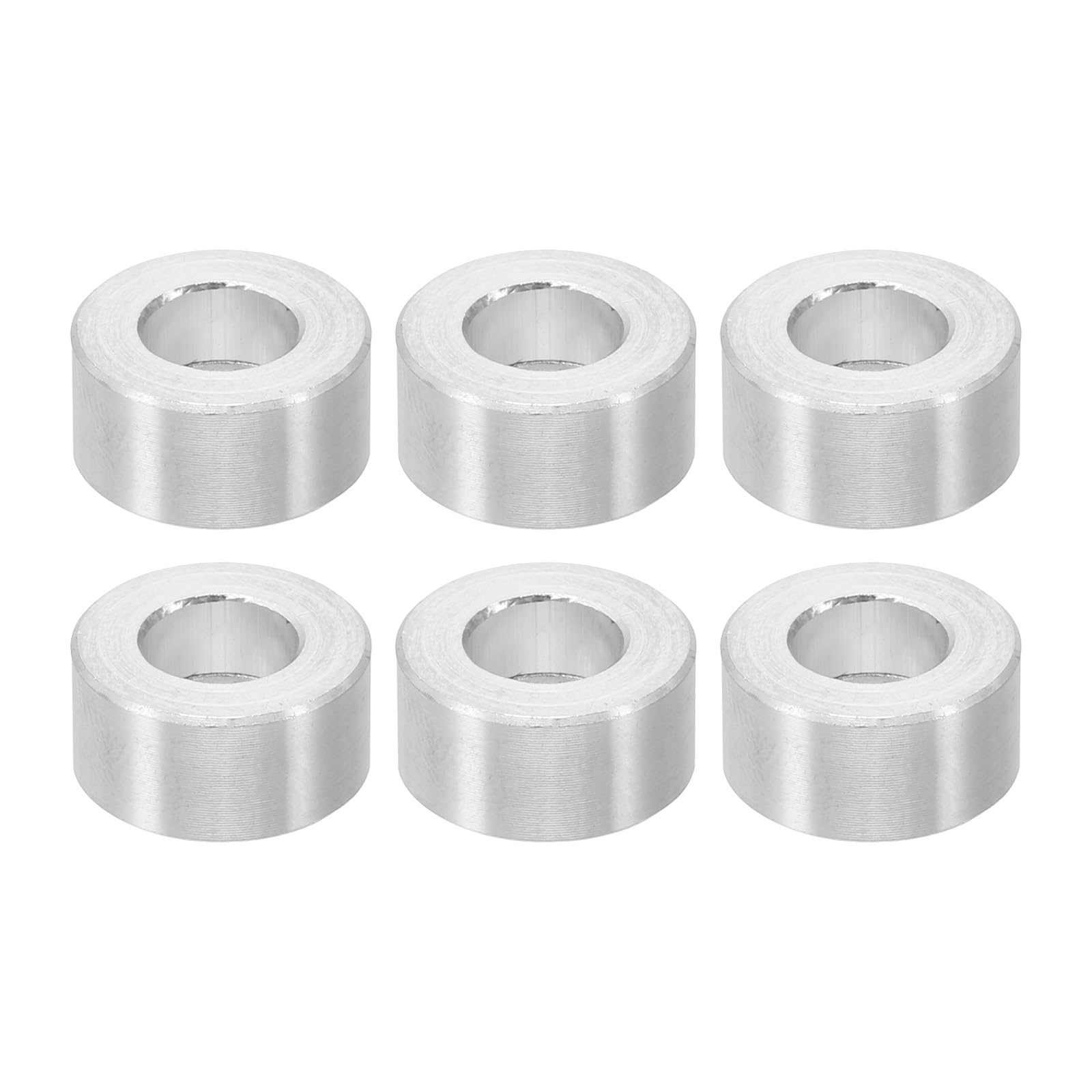 PATIKIL M6 Aluminum Spacers, 6 Pcs Metal Spacers Aluminum 6.2mm ID x 12mm OD x 6mm l Aluminum Spacer Screw Standoff Round for 1/4 or M6 Screw Bolts