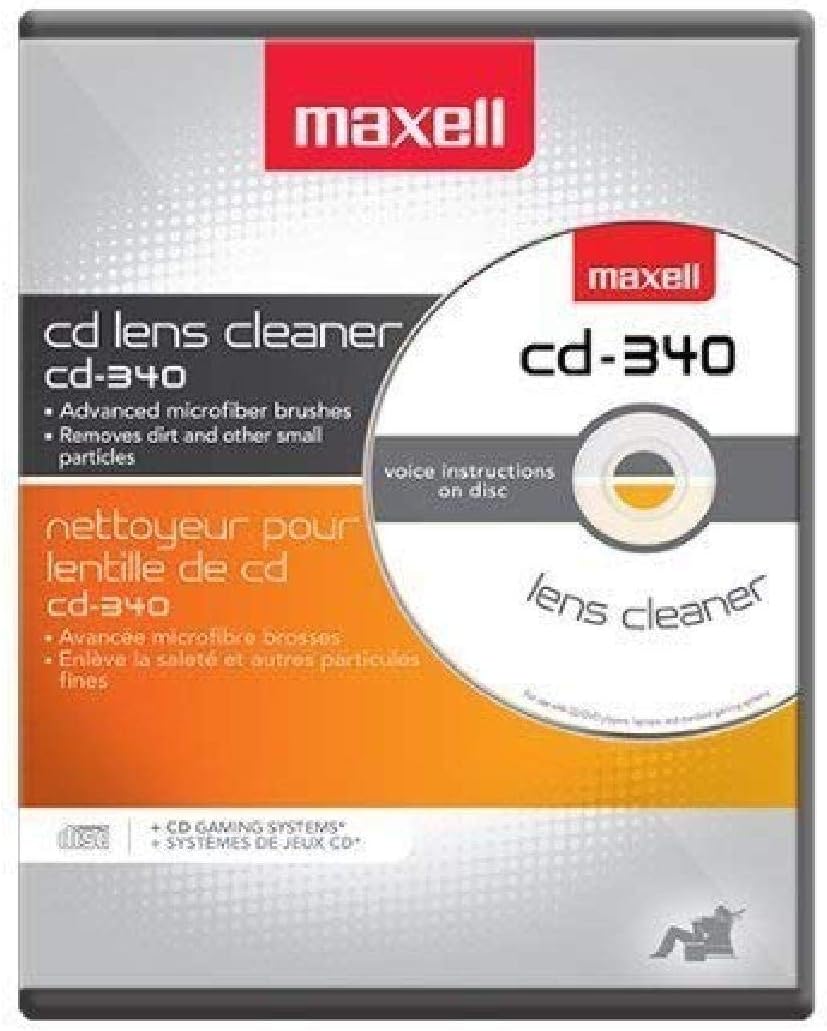 Maxell Safe and Effective Feature CD Player and Game Station Compact Disc Cleaner CD-340 190048 CD/CD-ROM Laser Lens Cleaner: CD Cleaner: Home Audio & Theater