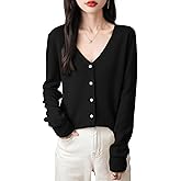 Chanyarn Women's 100% Merino Wool Cardigan 2025 Fall Winter Sexy V Neck Long Sleeve Lightweight Knit Cardigan Sweater