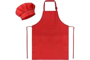Sunland Kids Apron And Hat Set Children Chef Apron For Cooking Baking Painting