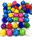 TECH-P® 200 Pack 30mm Glitter Pom Poms Sparkle Pom Balls Pet Toy Ball Big Size Pom Poms, Assorted Color